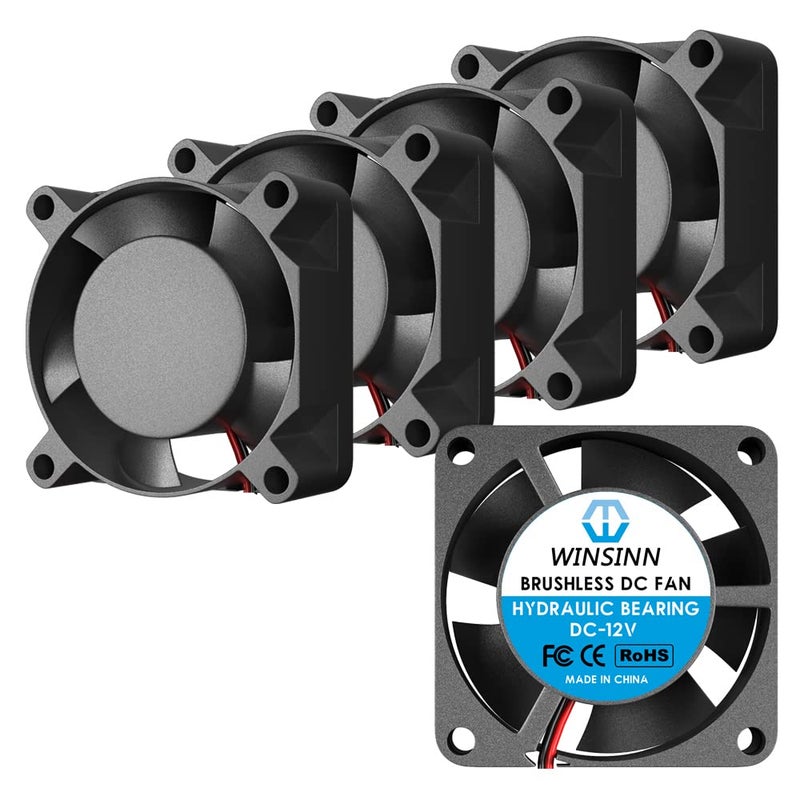 WINSINN DC 25mm Fan 12V 2510 Hydraulic Bearing Brushless Cooling 25mmx10mm 2PIN (Pack of 5Pcs) - Image 1